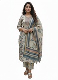 Elegant Floral Printed Kurta Set with Dupatta