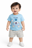 Boys “Be Cool” Cotton T-Shirt & Shorts Set