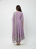 Lavender Embroidered Anarkali Set