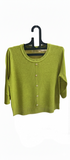 Elegant Lime Green Knitted Button-Down Short Top