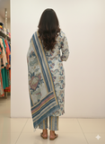 Elegant Floral Printed Kurta Set with Dupatta