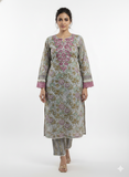 Elegant Floral Cotton Kurti & Pant Set