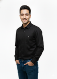 Midnight Noir: Premium Men's Essential Black Shirt