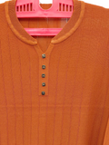 Chic Rust Henley Knit Top