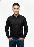 Midnight Noir: Premium Men's Essential Black Shirt